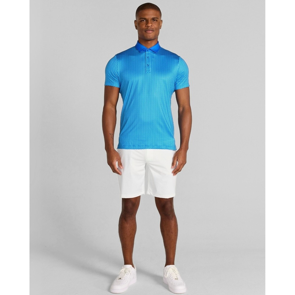Redvanly Mens Blue Geometric Chevron PUREpoly Golf Polo Shirt Size XL - Picture 3 of 14